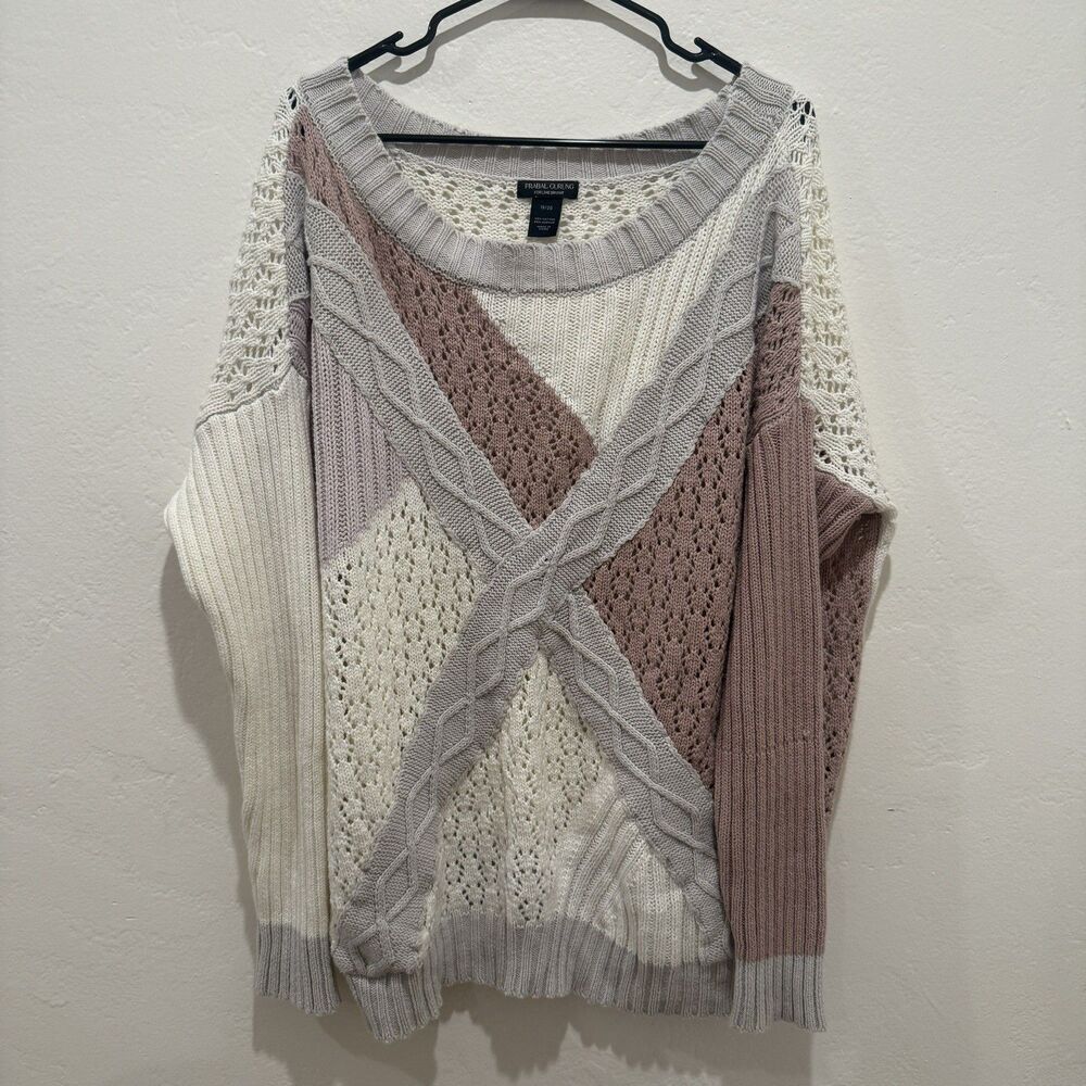 Lane Bryant Womens Sweater 18/20 Multicolored Knit Prabal Gurung Top